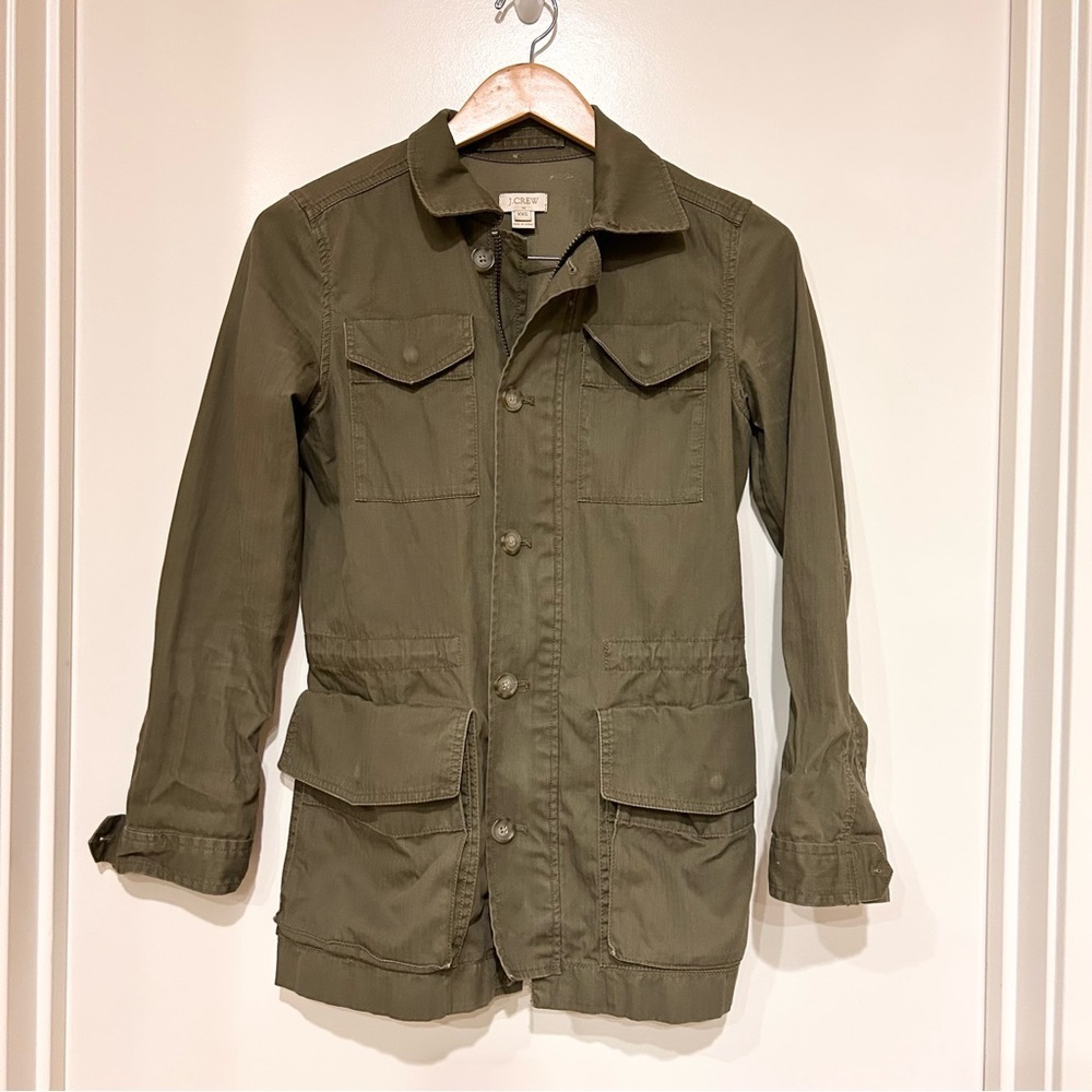 J. CREW Field Mechanic Utility Green Army Jacket size XXS